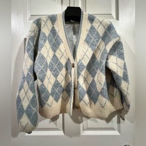 For The Republic - Argyle Wool Cardigan